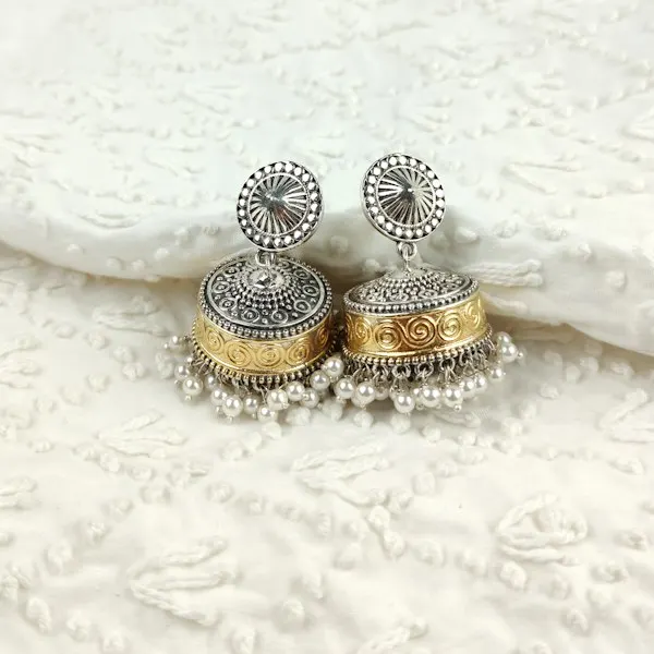 Silver jhumkas